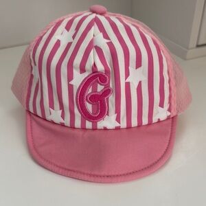 Baby Pink Striped Cap with Stars and G Logo